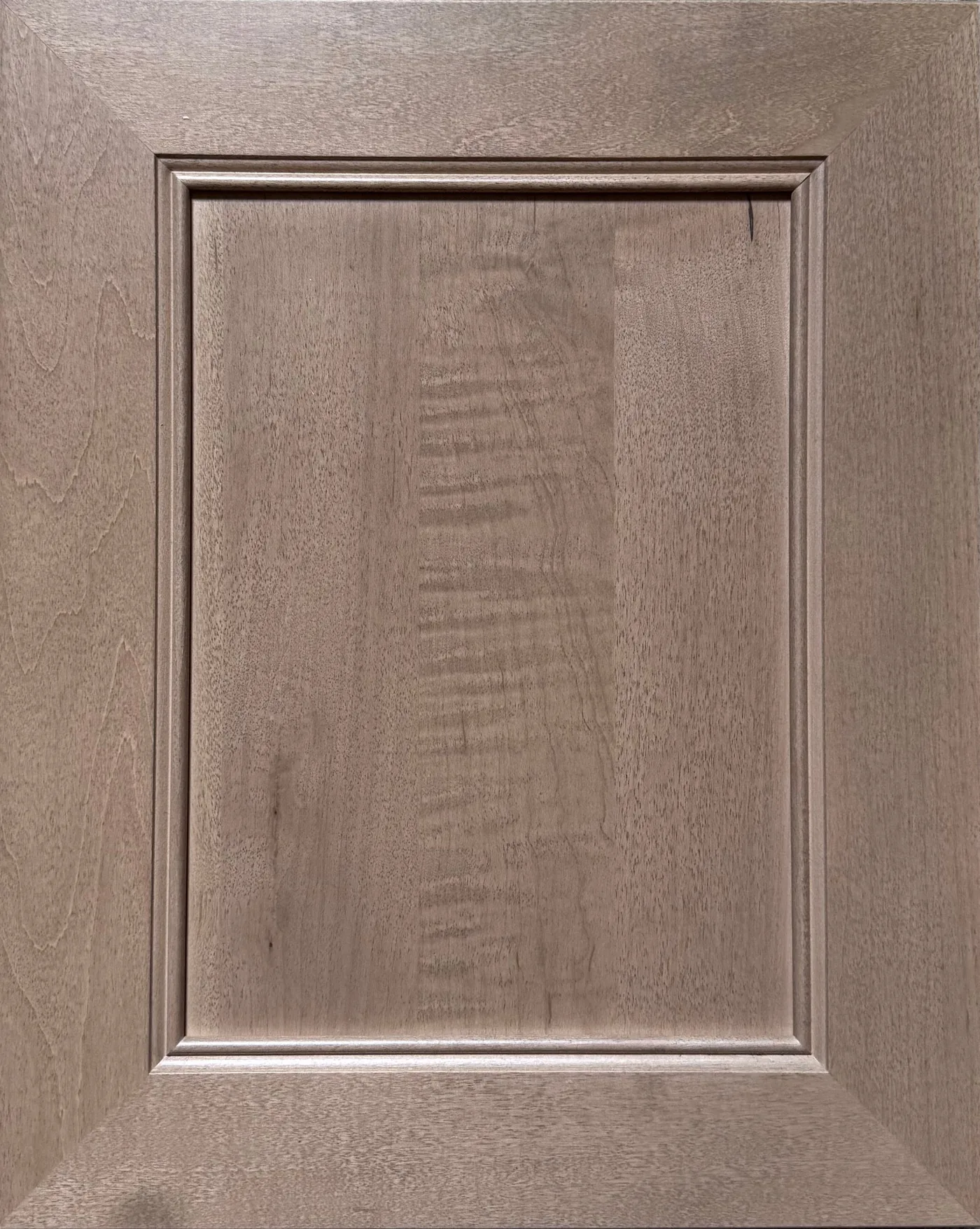 Full Landes door sample in Maple Honey stain on maple, showing figure and grain