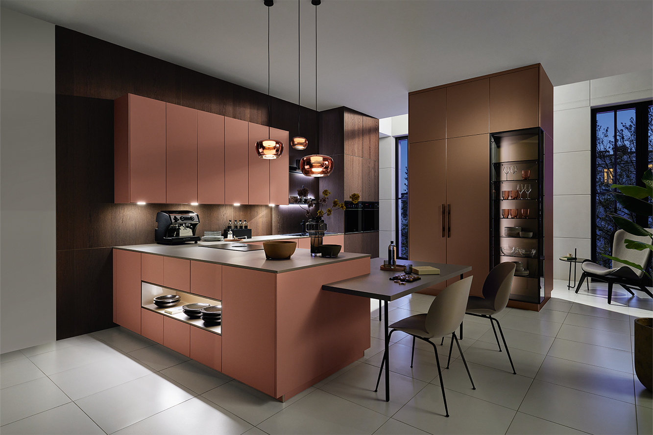 Pronorm Y-line handleless kitchen with integrated lighting
