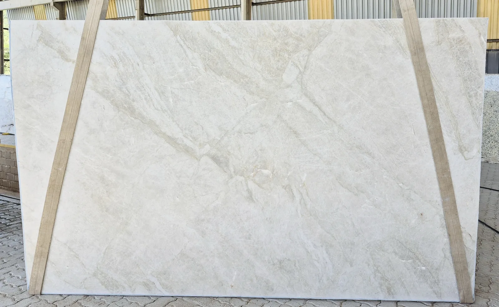 Perla Venata quartzite slab, polished finish