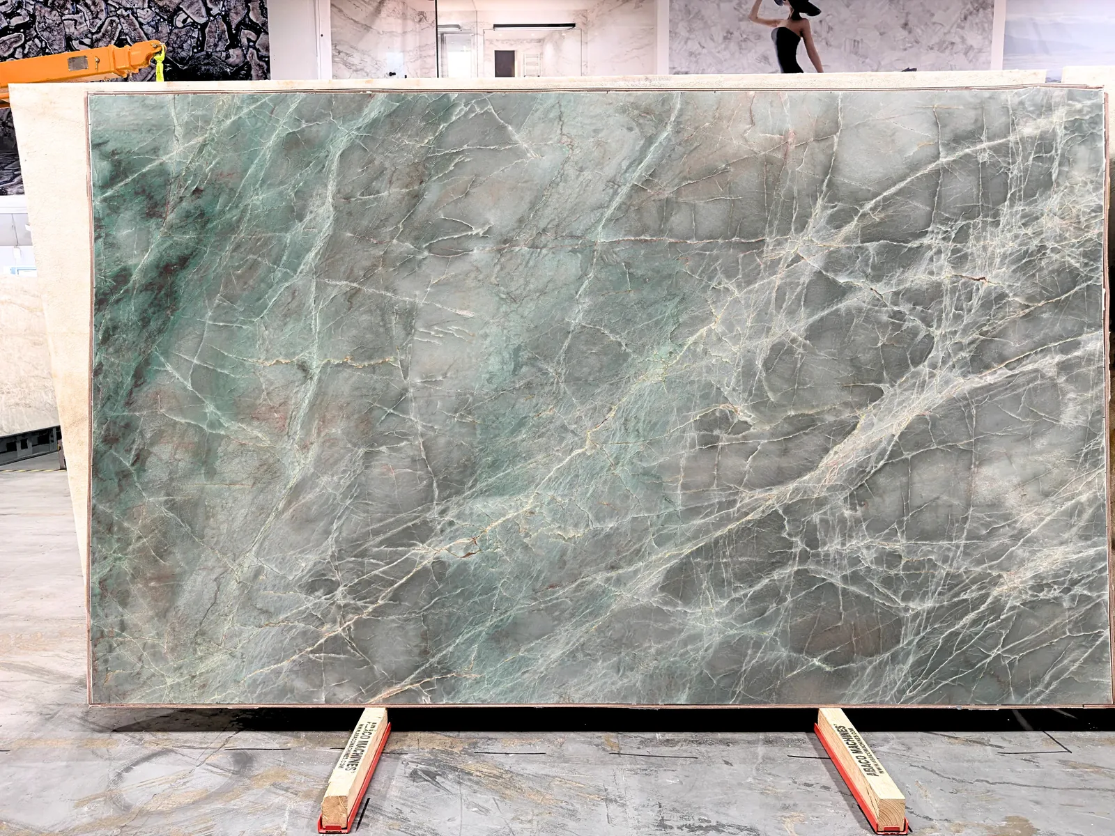 Emerald quartzite book-matched slab