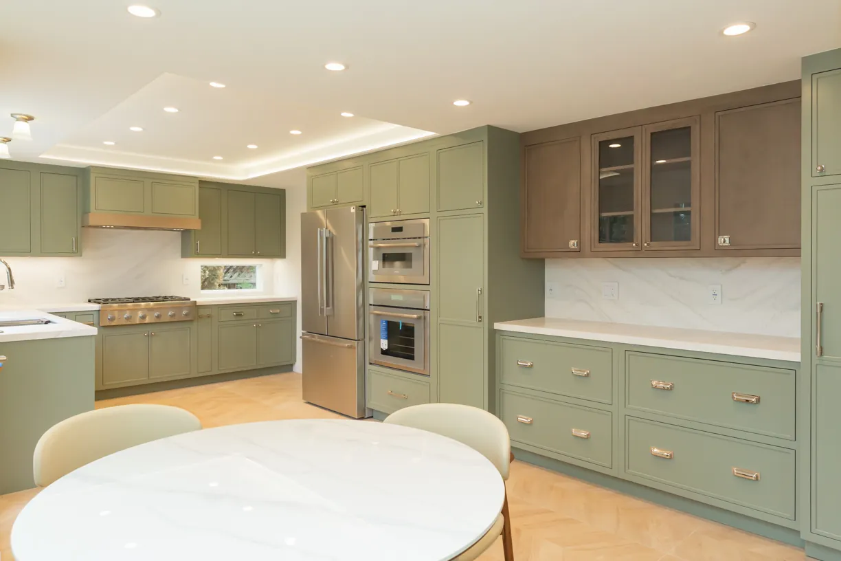 Excelle Shiloh inset kitchen — perimeter cabinetry